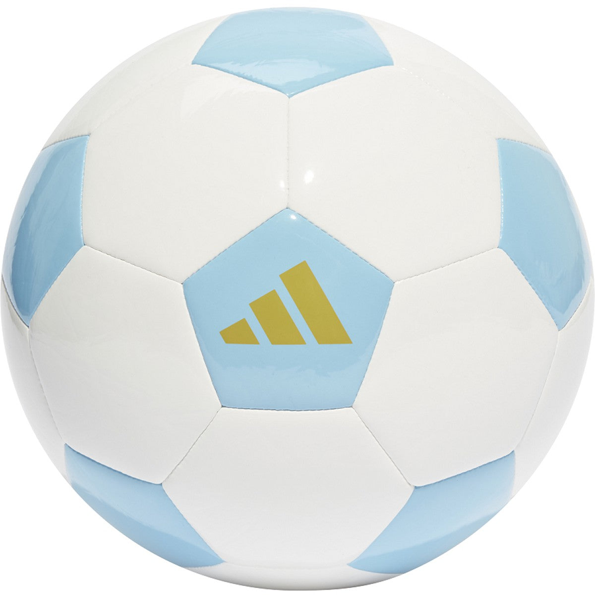 adidas Lionel Messi Club Soccer Ball in White and Clear Blue