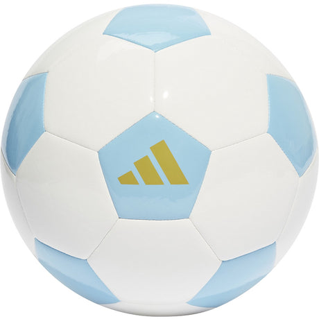 adidas Lionel Messi Club Soccer Ball in White and Clear Blue