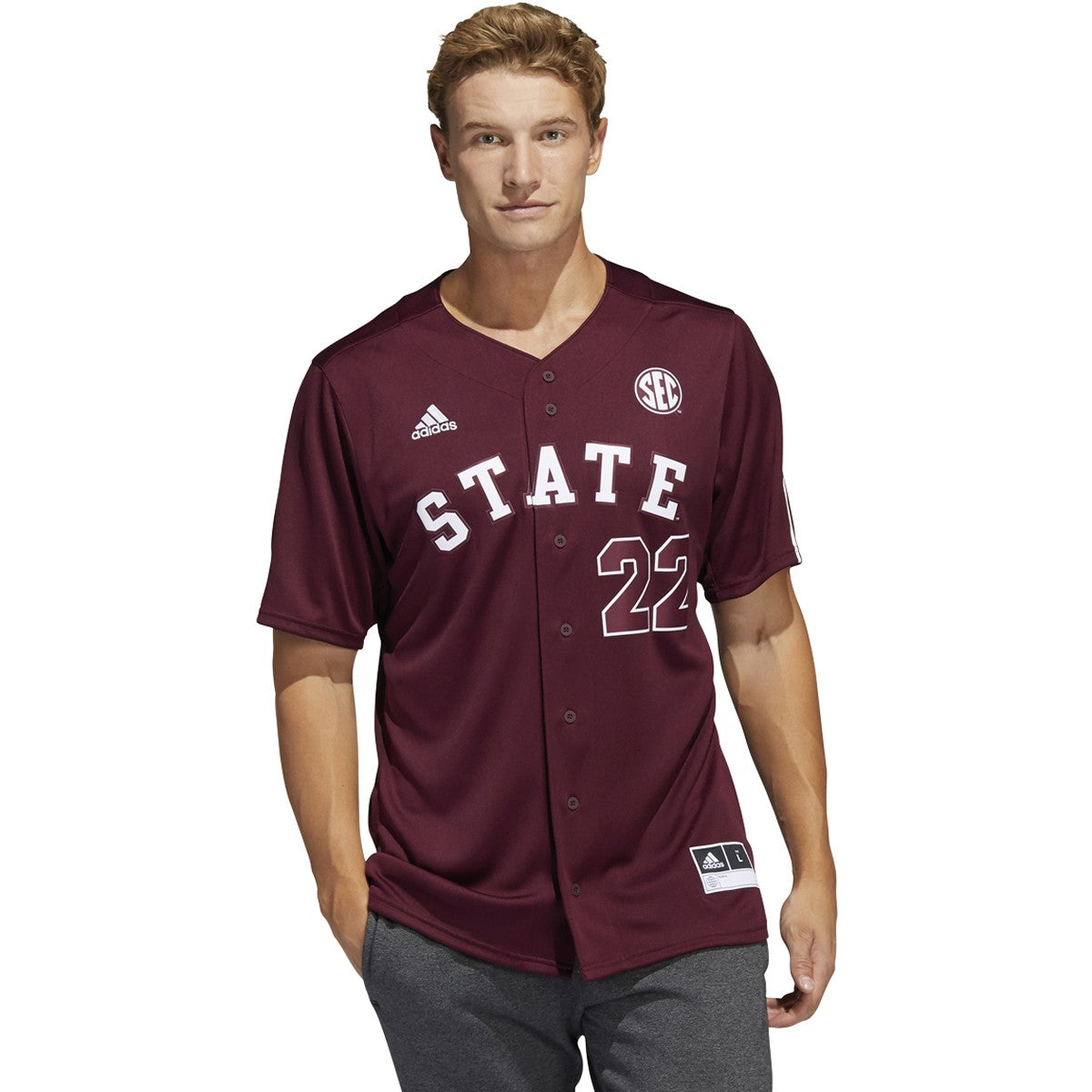 adidas Mississippi State Mens Baseball Jersey