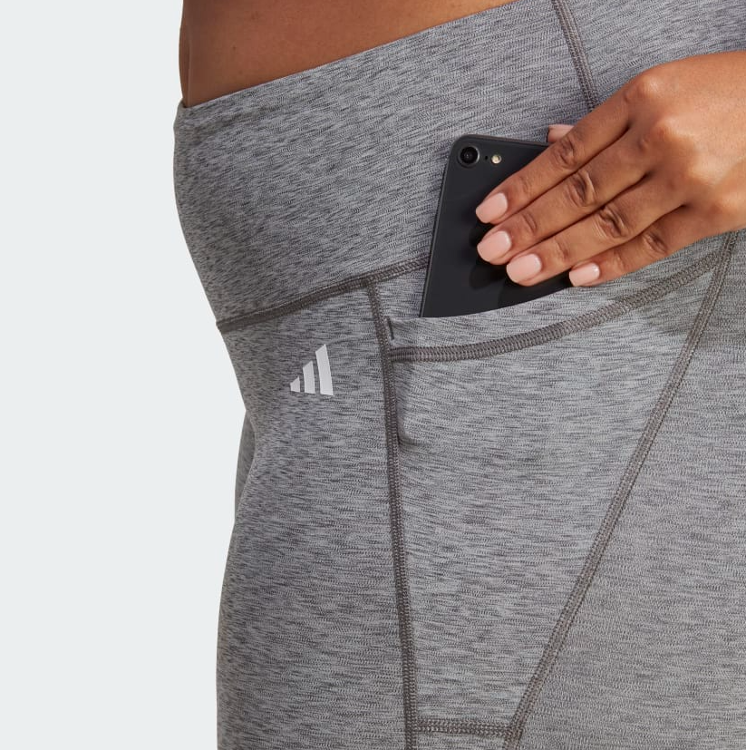 adidas Optime Stash Pocket Seven Eighth Plus Size Womens Tights