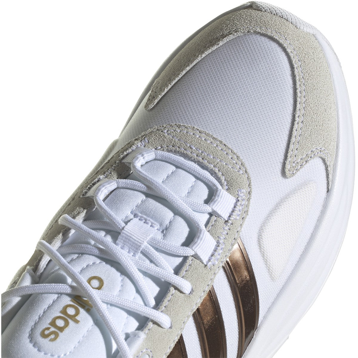 adidas Ozelle Womens Running Shoes in White and Gold