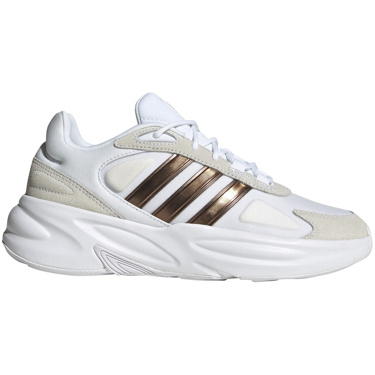 adidas Ozelle Womens Running Shoes in White and Gold