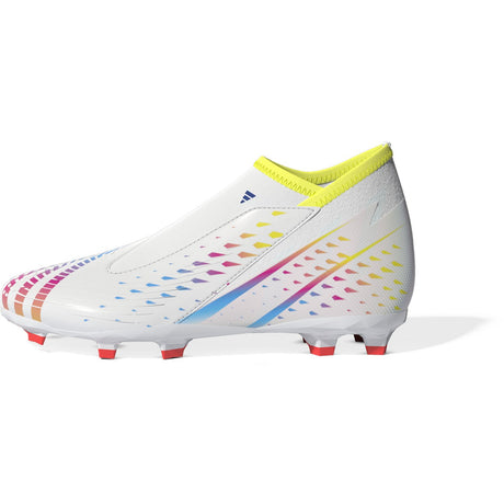 adidas Predator Edge.3 Youth Laceless Soccer Firm Ground Cleats in White