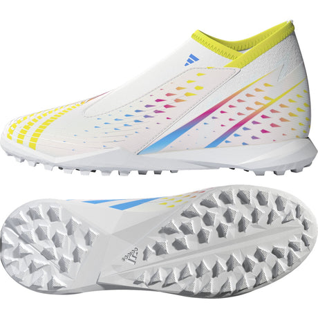 adidas Predator Edge.3 Youth Laceless Soccer Turf Shoes in White