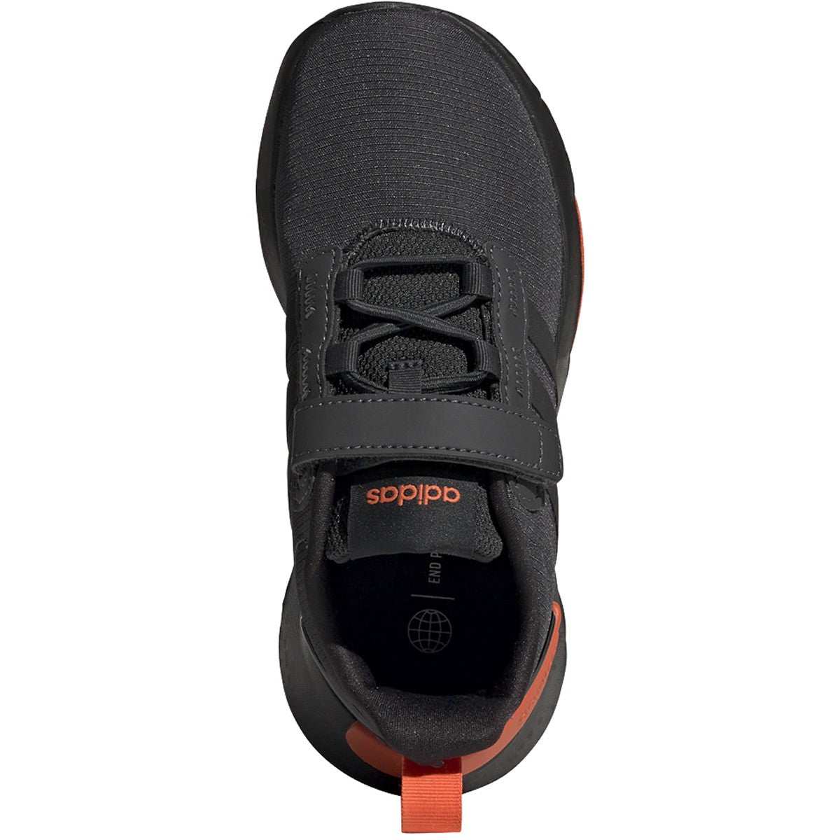 adidas Racer TR21 Elastic Lace Kids Running Shoes in Black and Orange