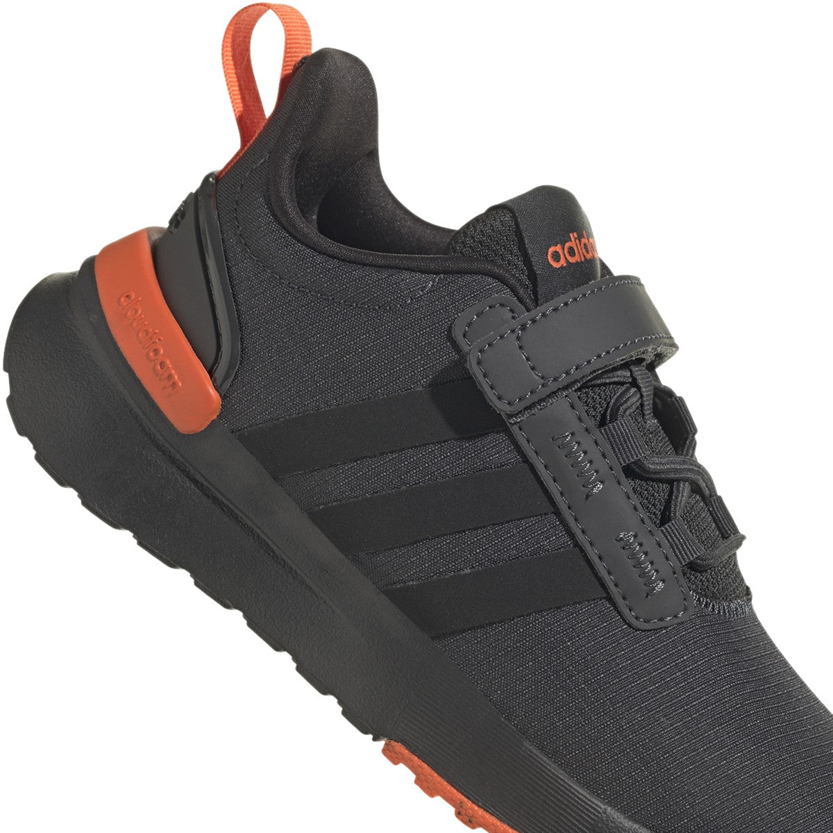 adidas Racer TR21 Elastic Lace Kids Running Shoes in Black and Orange