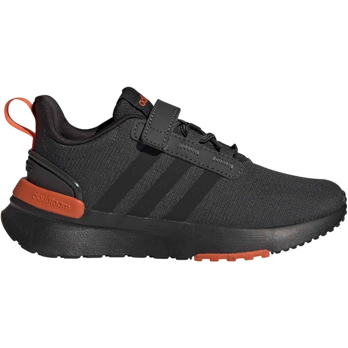 adidas Racer TR21 Elastic Lace Kids Running Shoes in Black and Orange
