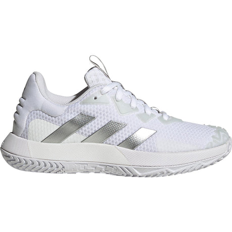 adidas Solematch Control Womens Tennis Shoes in White and Silver