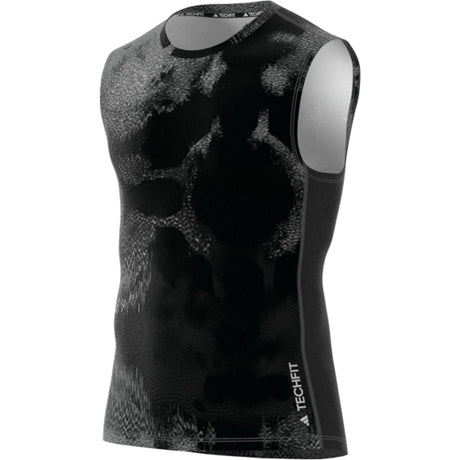 adidas Techfit Allover Print Sleeveless Tee - Mens Training