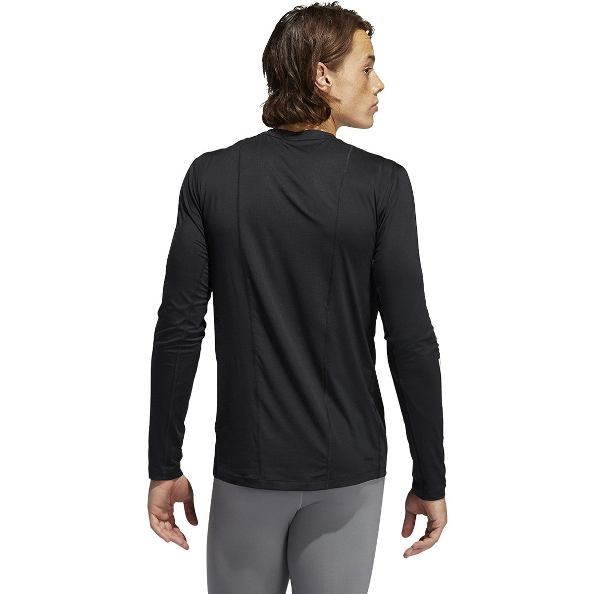 adidas Techfit Fitted Long Sleeve 3 Stripes Top - Mens Training