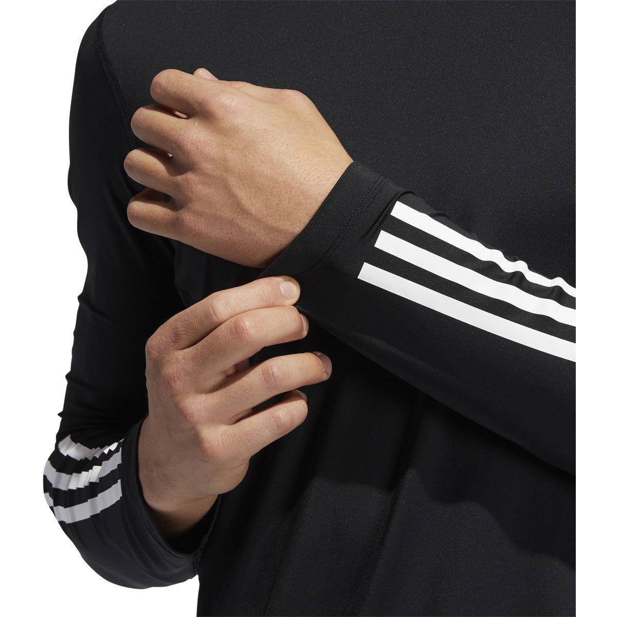 adidas Techfit Fitted Long Sleeve 3 Stripes Top - Mens Training