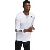 adidas Techfit Fitted Long Sleeve 3 Stripes Top - Mens Training