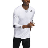 adidas Techfit Fitted Long Sleeve 3 Stripes Top - Mens Training