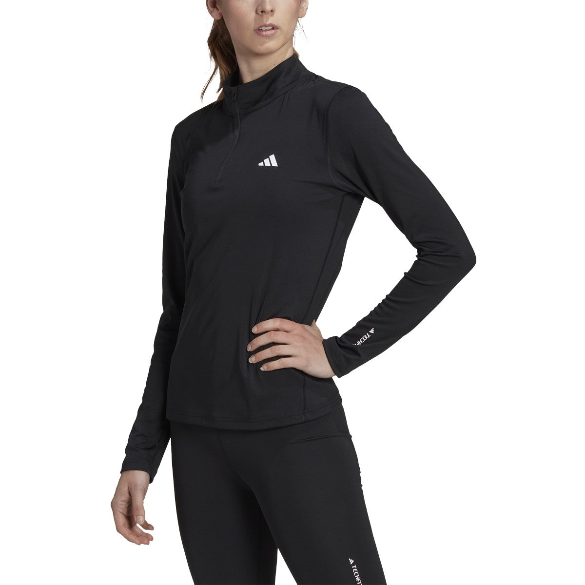 adidas Techfit Womens Long Sleeve Quarter Zip Training Top