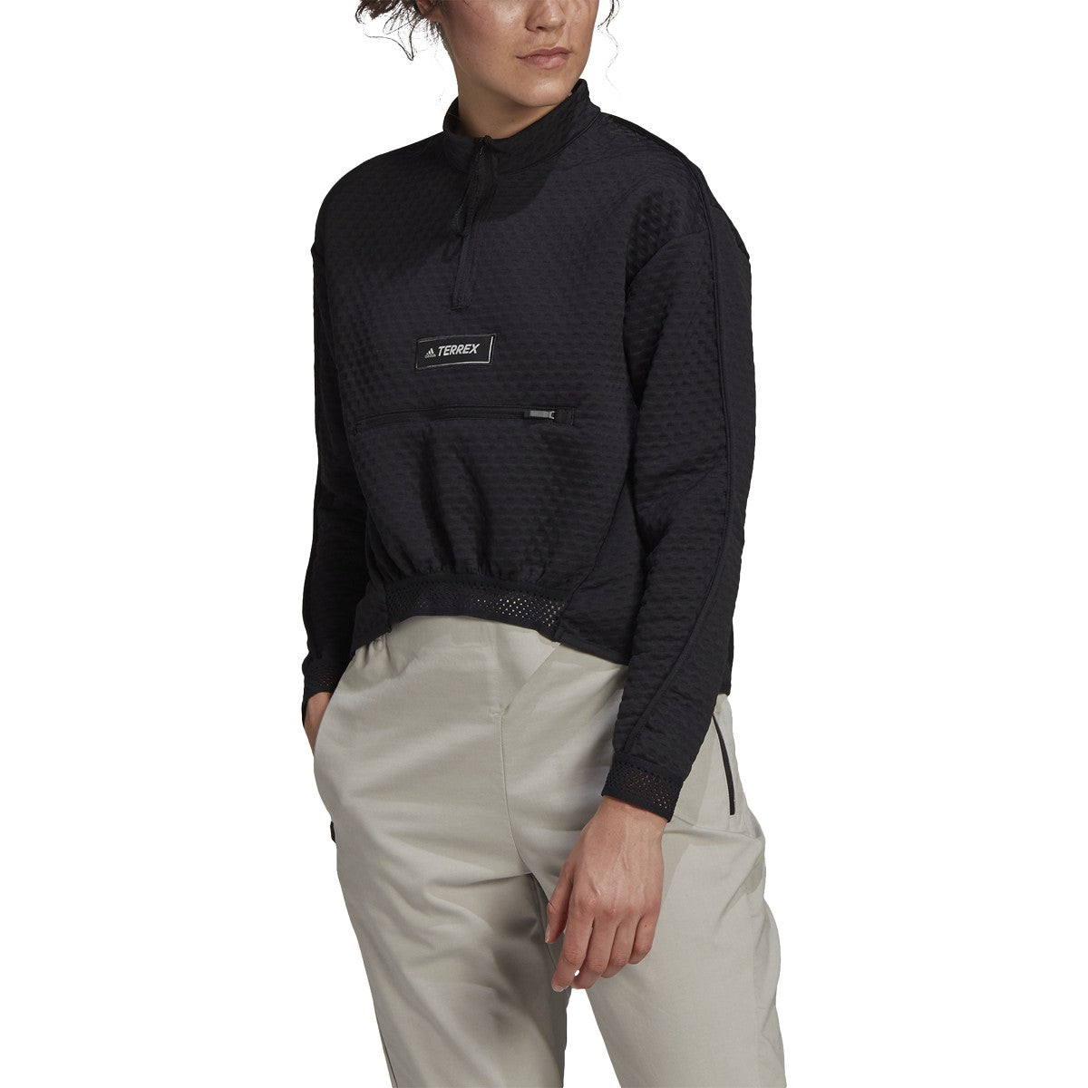 adidas Terrex Utilitas Womens Half Zip Hiking Fleece Sweatshirt