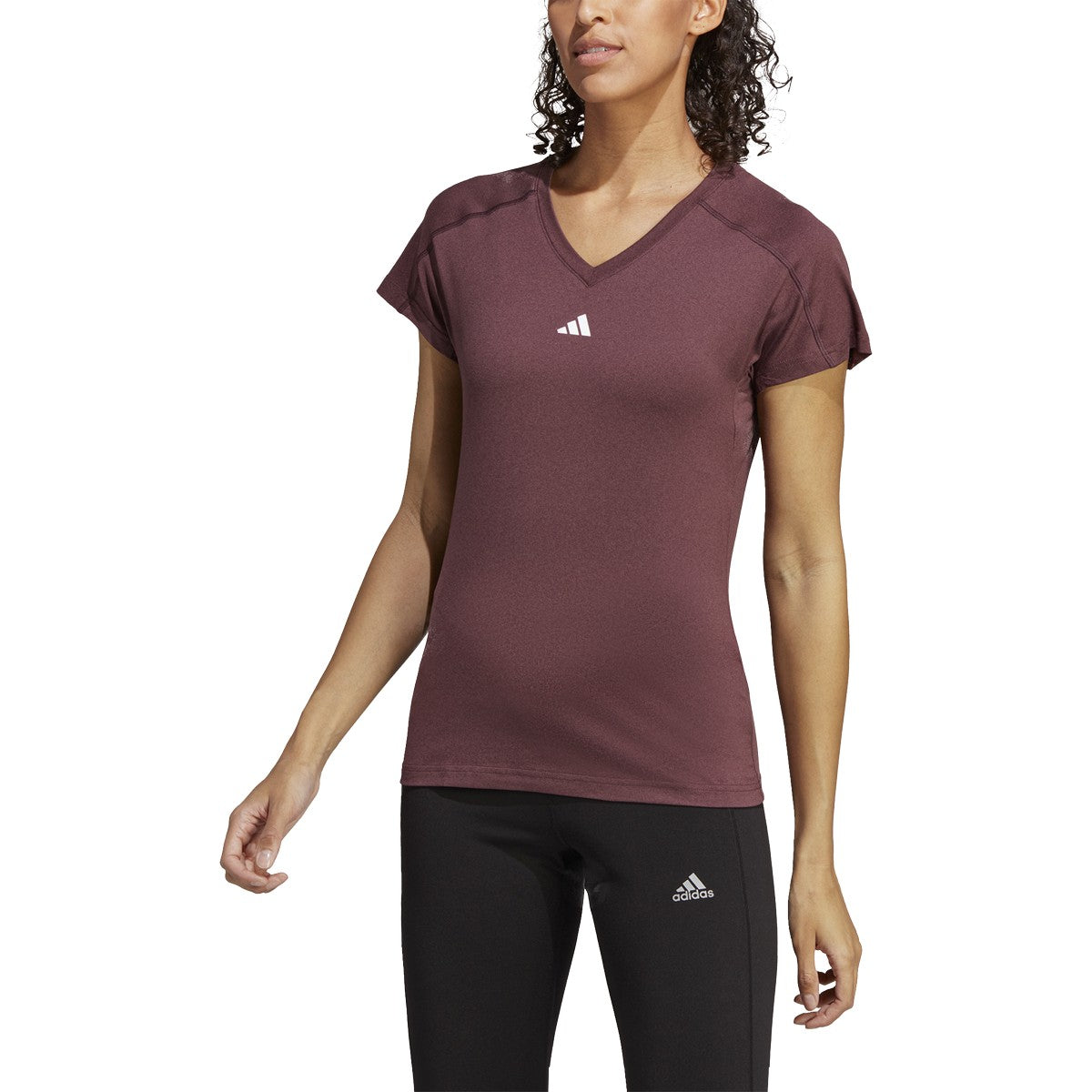 adidas Train Essentials Minimal V Neck Womens Tshirt