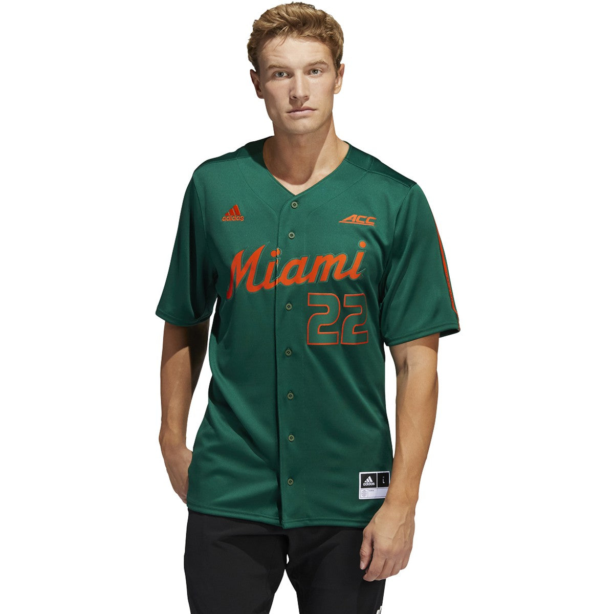 adidas University of Miami Hurricanes Mens Baseball Jersey