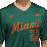 adidas University of Miami Hurricanes Mens Baseball Jersey