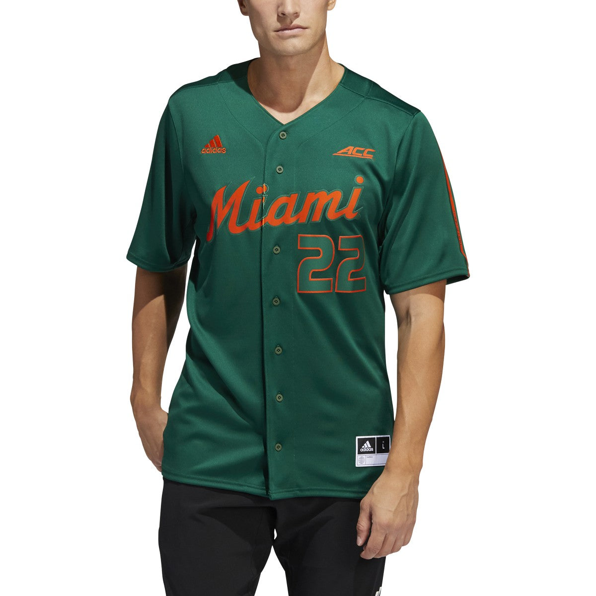 adidas University of Miami Hurricanes Mens Baseball Jersey