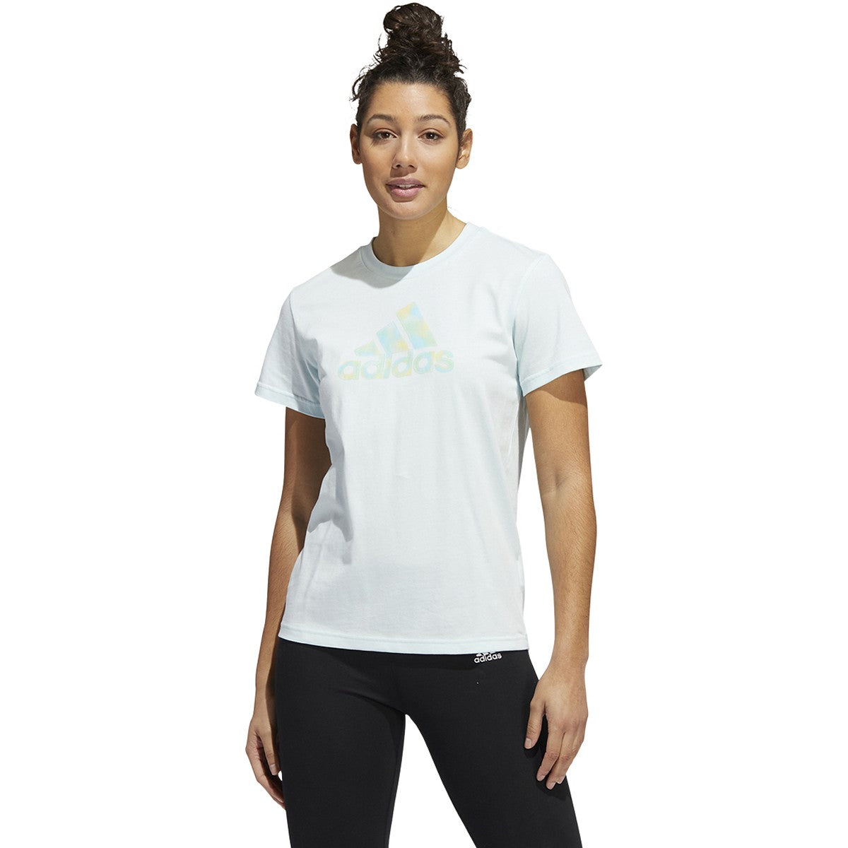 adidas Womens 2 Tone Graphic Tee with Logo
