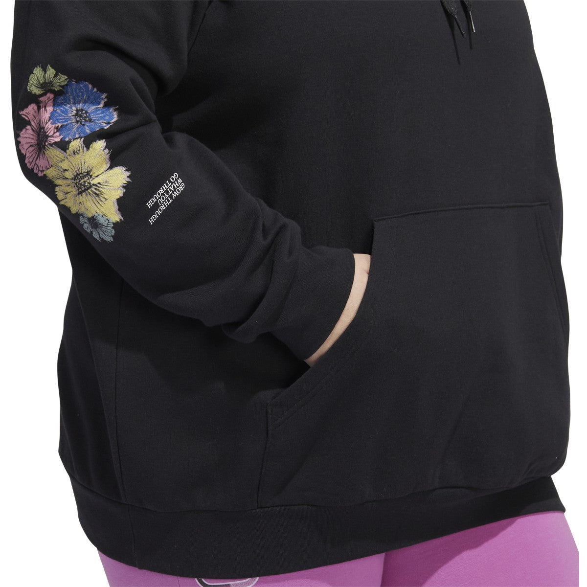 adidas Womens Plus Size Floral Graphic Hoodie