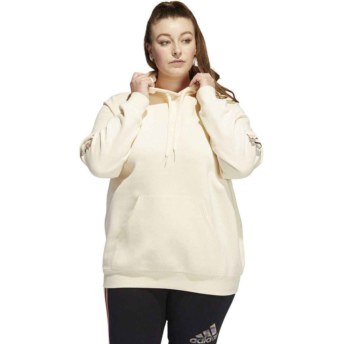 adidas Womens Plus Size Floral Graphic Hoodie