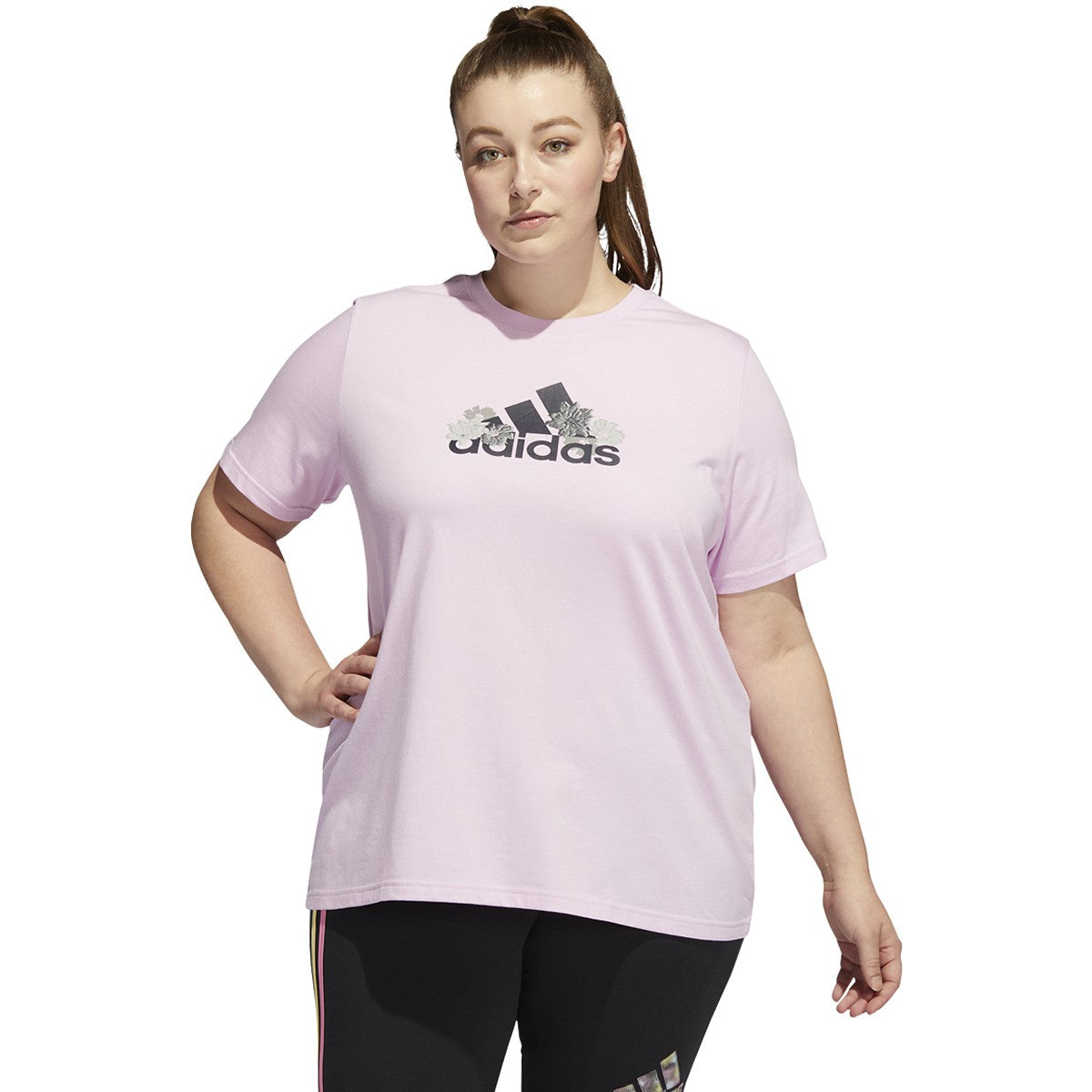 adidas Womens Plus Size Floral Graphic Tee