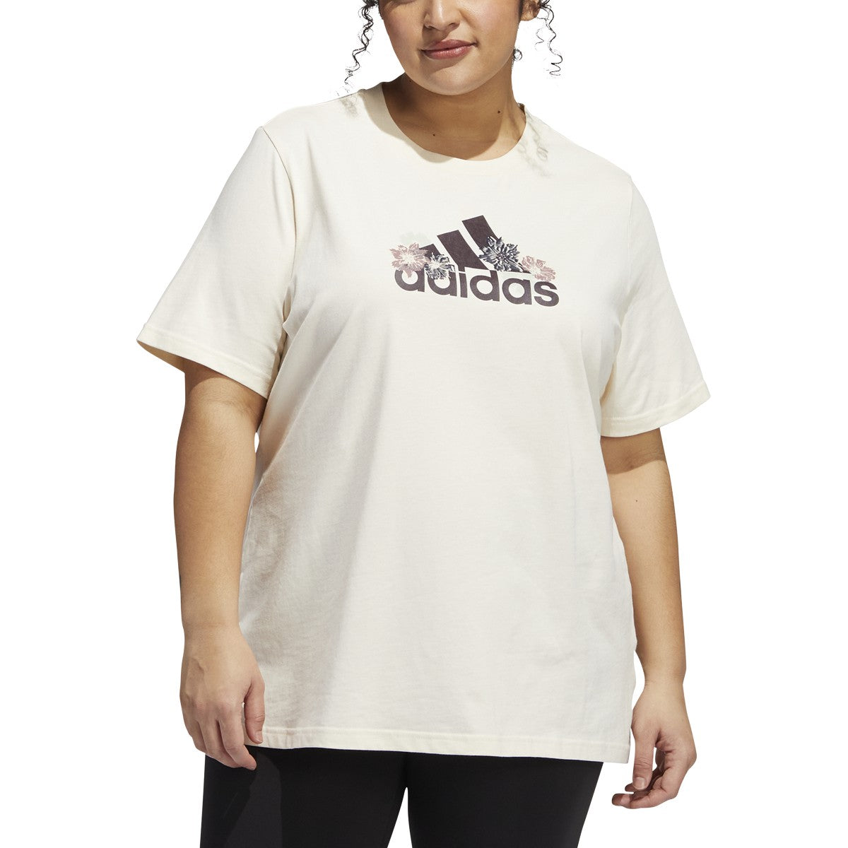 adidas Womens Plus Size Floral Graphic Tee