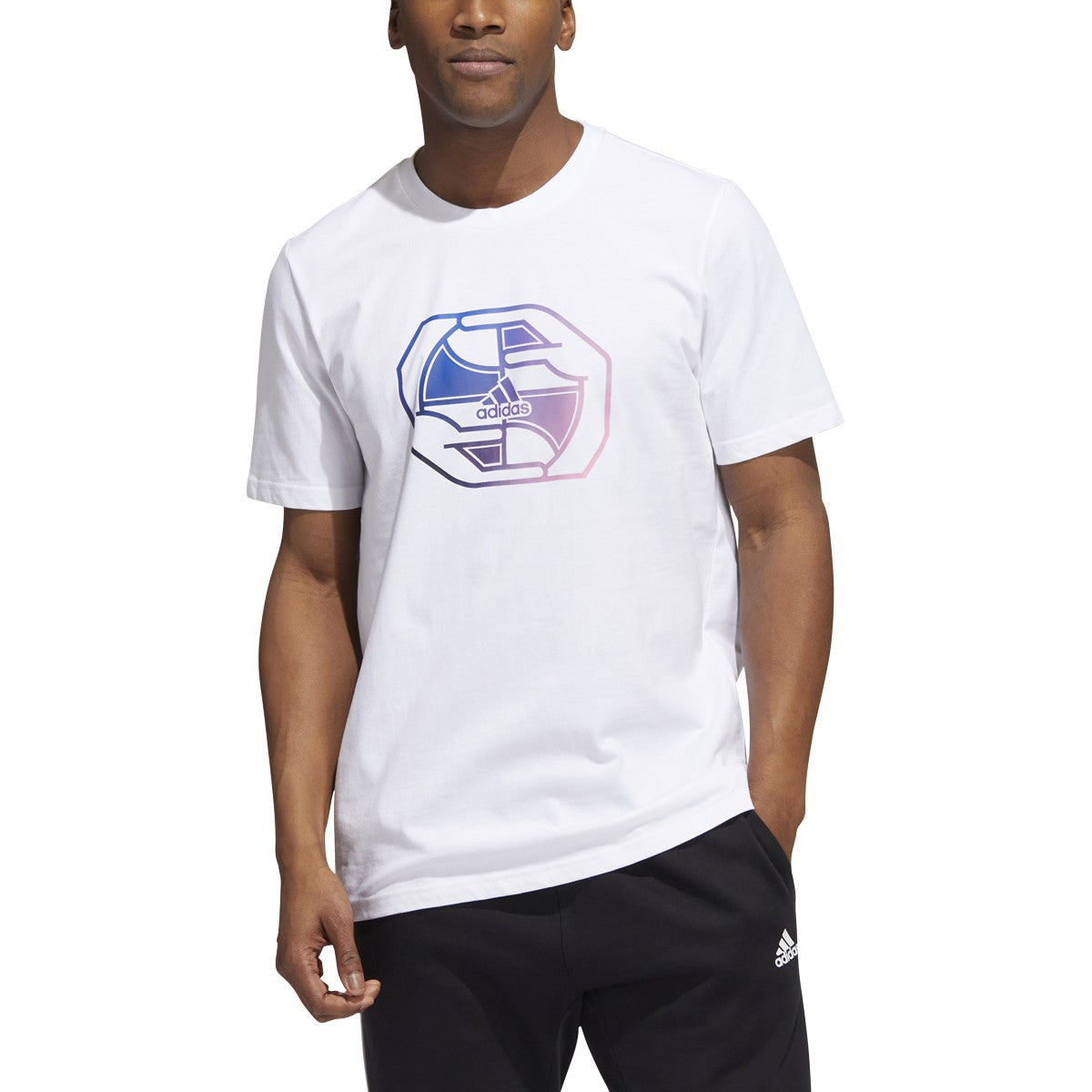 adidas World Wide Hoops Badge of Sport Mens Basketball T-Shirt