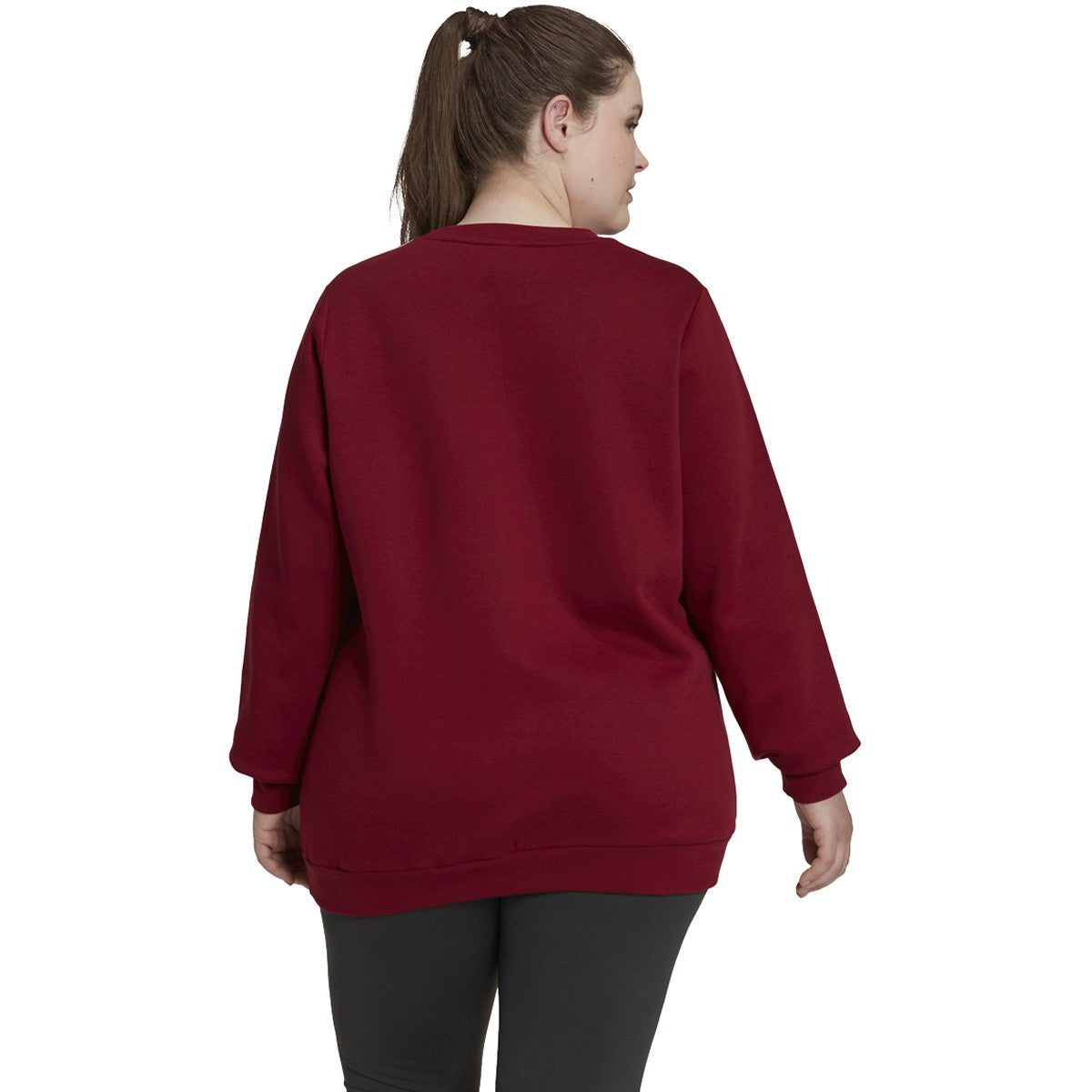 adidas Essentials Womens Plus Size Sweatshirt with 3 Stripes