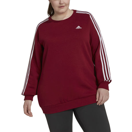 adidas Essentials Womens Plus Size Sweatshirt with 3 Stripes