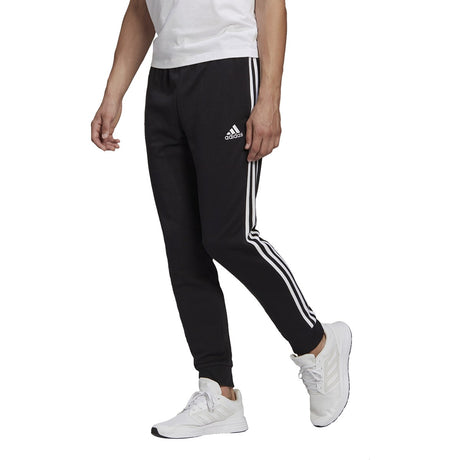 adidas Essentials French Terry Tapered Cuff 3-Stripe Pants - Mens Casual