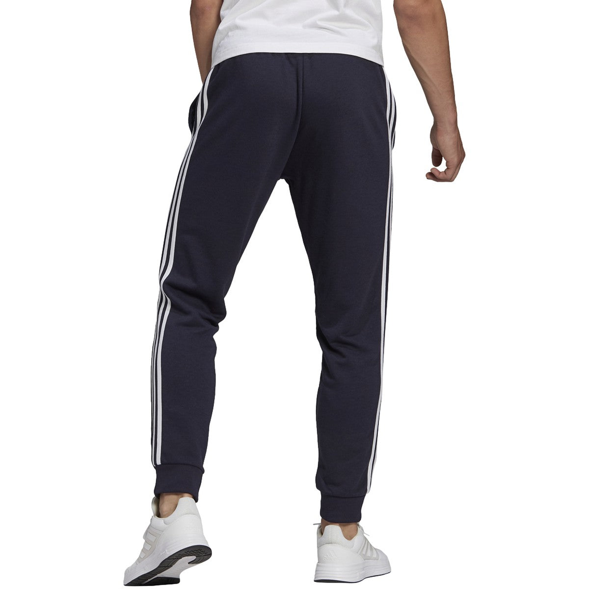 adidas Essentials French Terry Tapered Cuff 3-Stripe Pants - Mens Casual