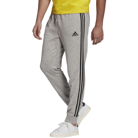adidas Essentials French Terry Tapered Cuff 3-Stripe Pants - Mens Casual