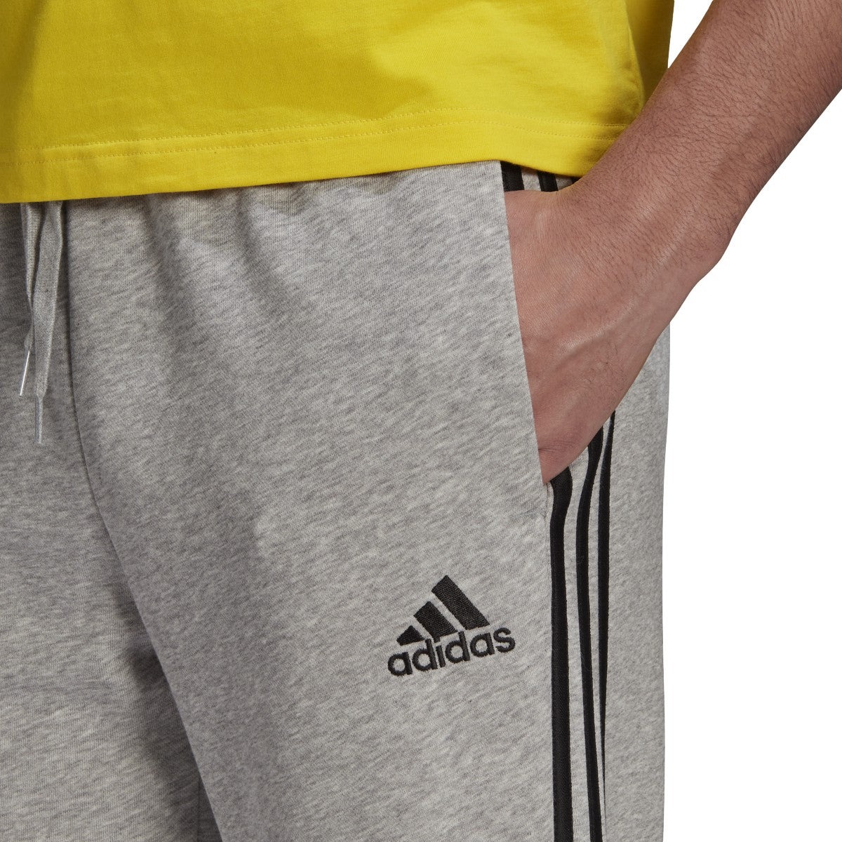 adidas Essentials French Terry Tapered Cuff 3-Stripe Pants - Mens Casual