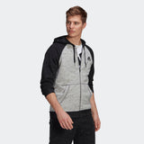 adidas Essentials Melange Small Logo Full Zip Hoodie - Mens Casual