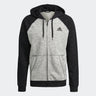adidas Essentials Melange Small Logo Full Zip Hoodie - Mens Casual