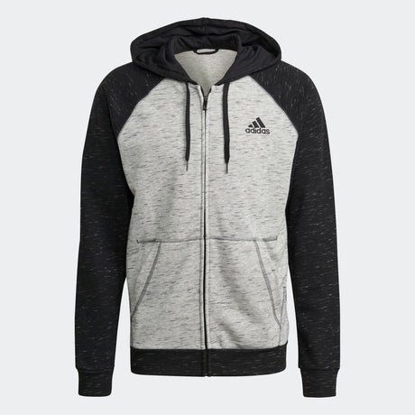 adidas Essentials Melange Small Logo Full Zip Hoodie - Mens Casual