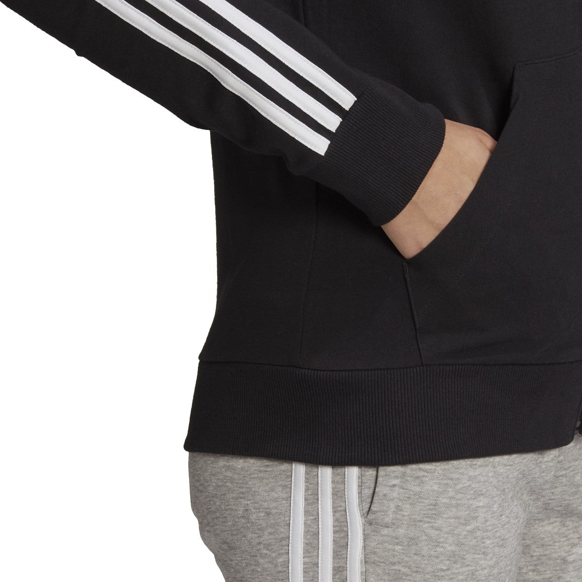 adidas Essentials 3-Stripe Full-Zip Hoodie - Womens Casual