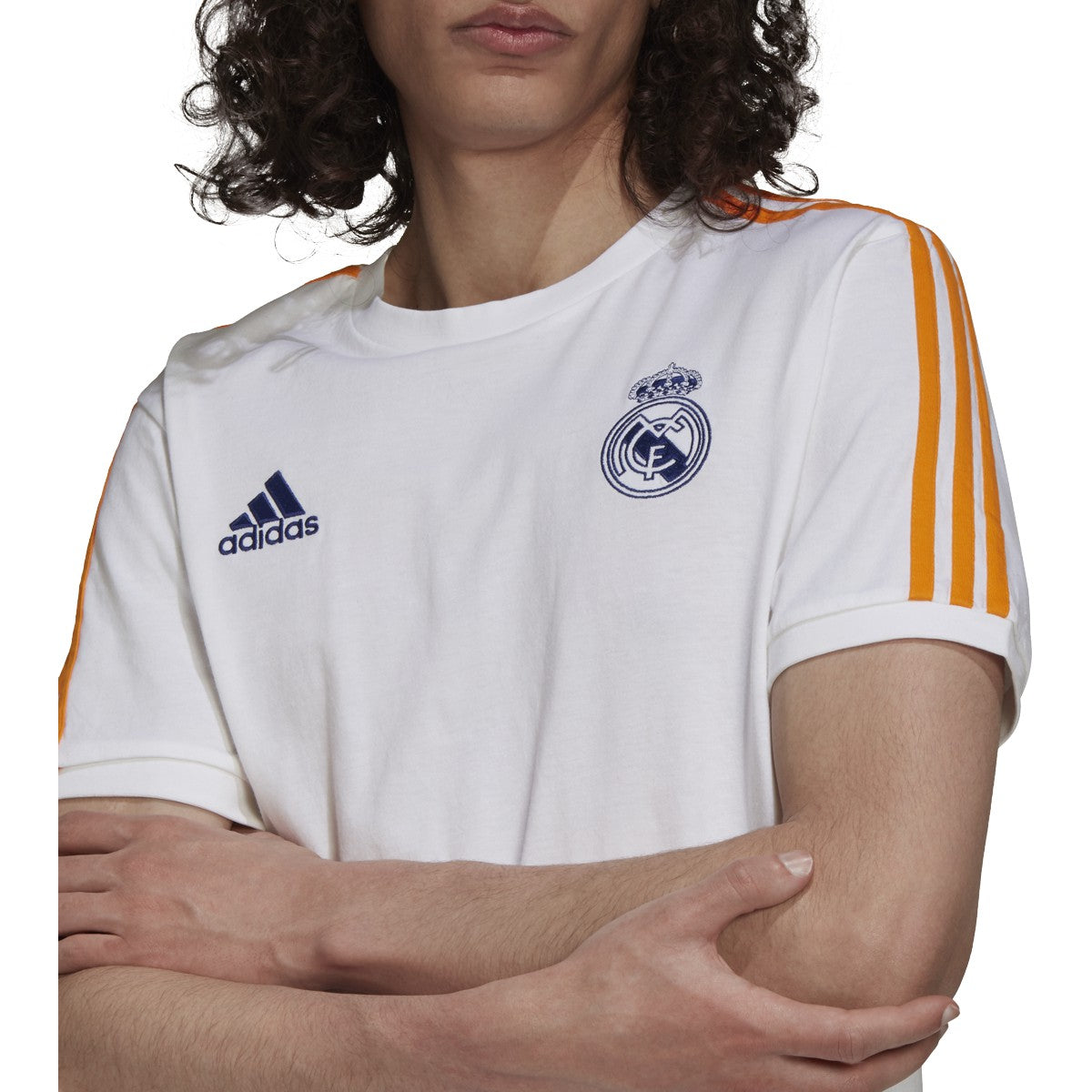 adidas Real Madrid 21-22 3-Stripes Tee - Mens Soccer