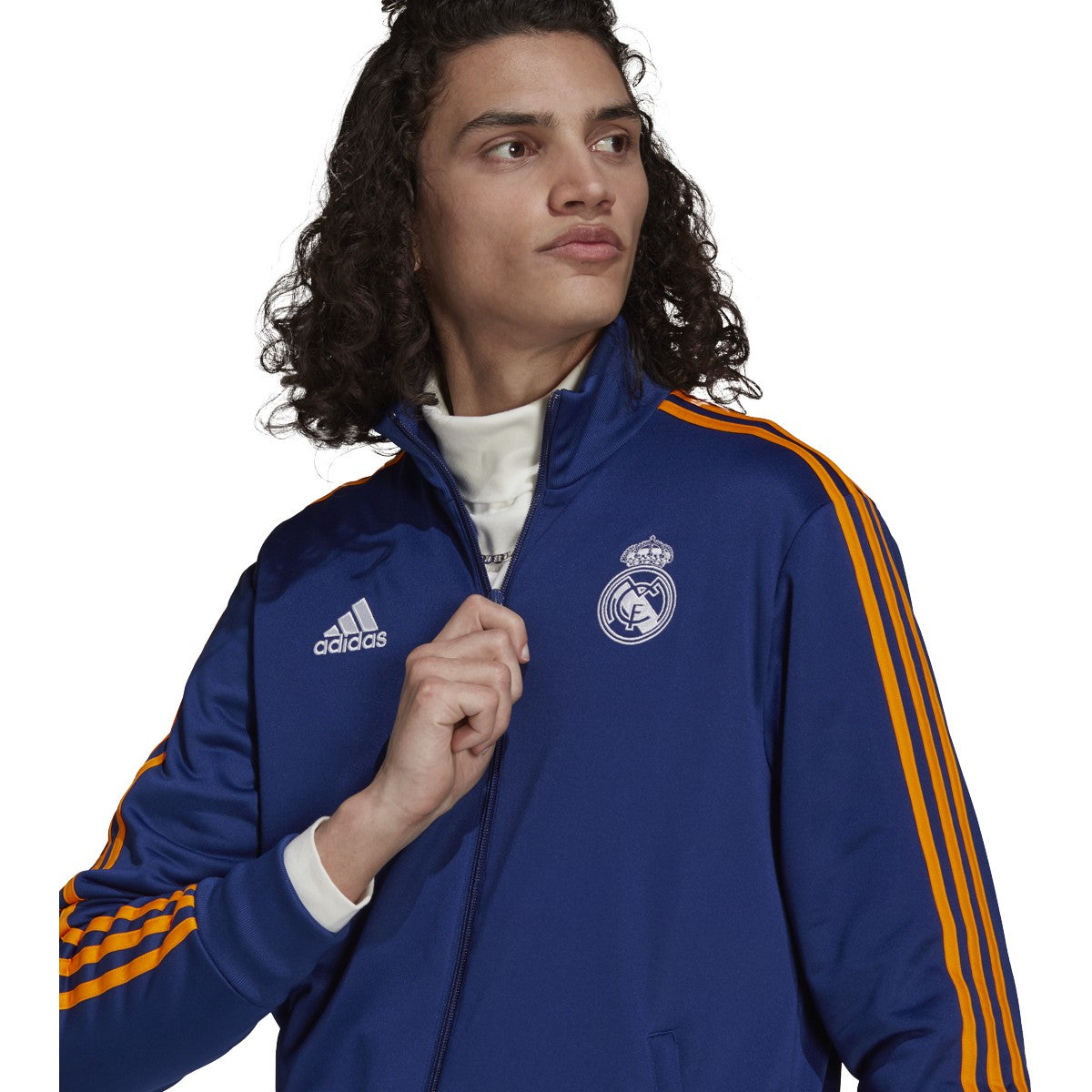 adidas Real Madrid 21-22 3-Stripes Mens Soccer Track Jacket
