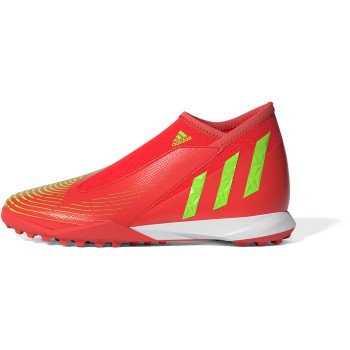 adidas Predator Edge.3 Youth Laceless Soccer Turf Shoes in Red