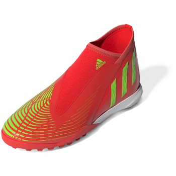 adidas Predator Edge.3 Youth Laceless Soccer Turf Shoes in Red