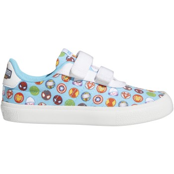 adidas x Marvel Vulc Raid3r Kids Skater Shoes with Avengers