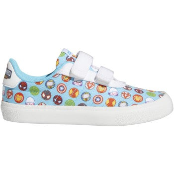 adidas x Marvel Vulc Raid3r Kids Skater Shoes with Avengers