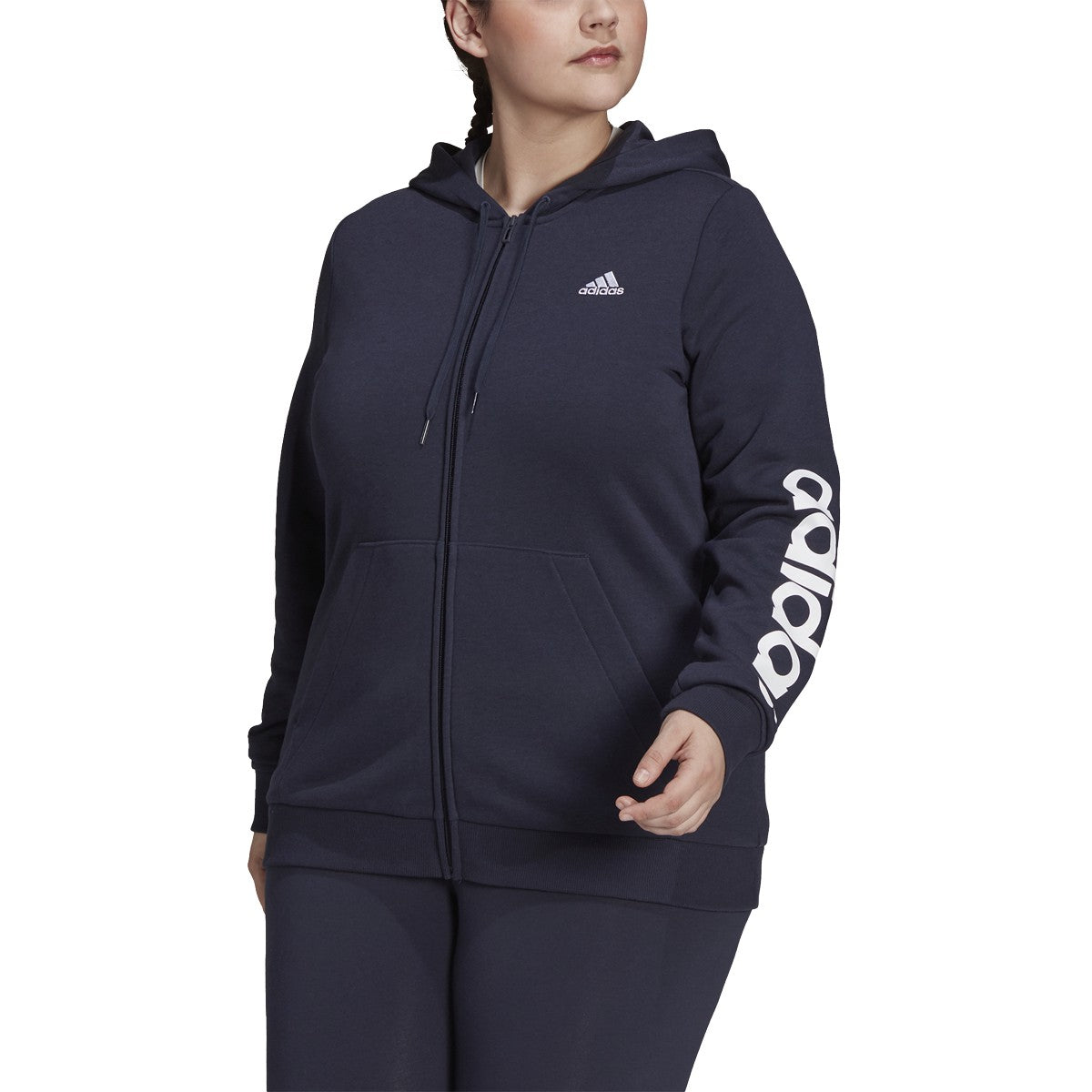 adidas Essentials Plus Size Full-Zip Hoodie - Womens Casual