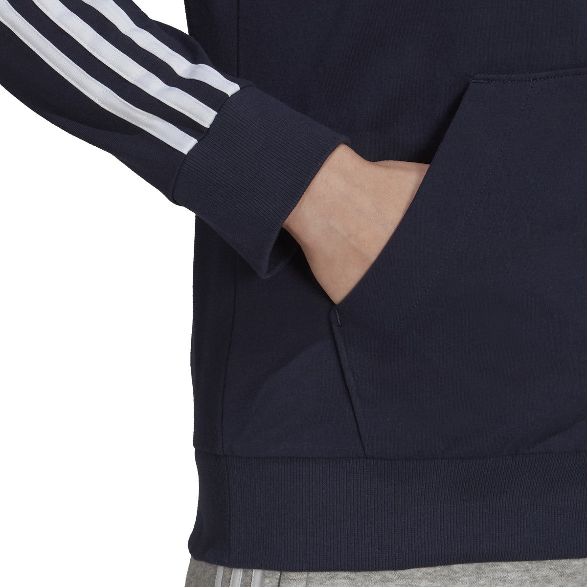 adidas Essentials 3-Stripe Full-Zip Hoodie - Womens Casual