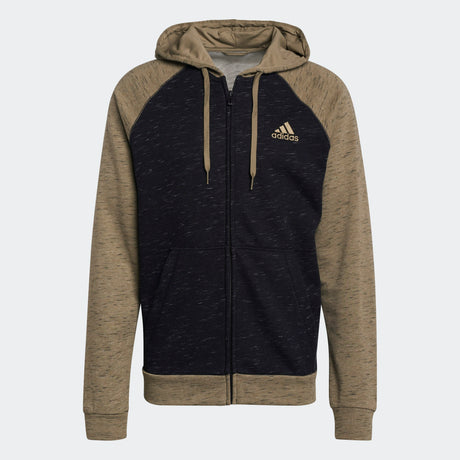 adidas Essentials Melange Small Logo Full Zip Hoodie - Mens Casual