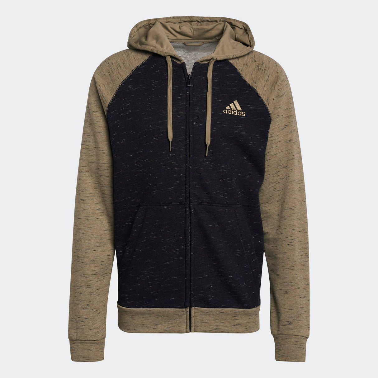adidas Essentials Melange Small Logo Full Zip Hoodie - Mens Casual