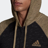adidas Essentials Melange Small Logo Full Zip Hoodie - Mens Casual